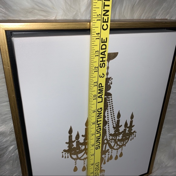 Gold Chandelier Framed Art/Canvas - Picture 10 of 11